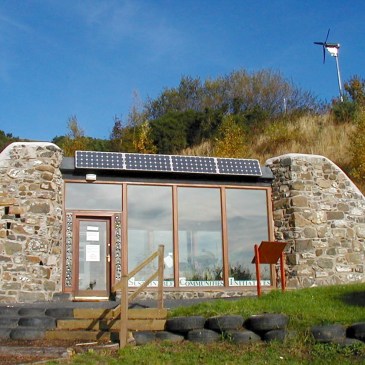 Exterior photograph of Earthship Fife